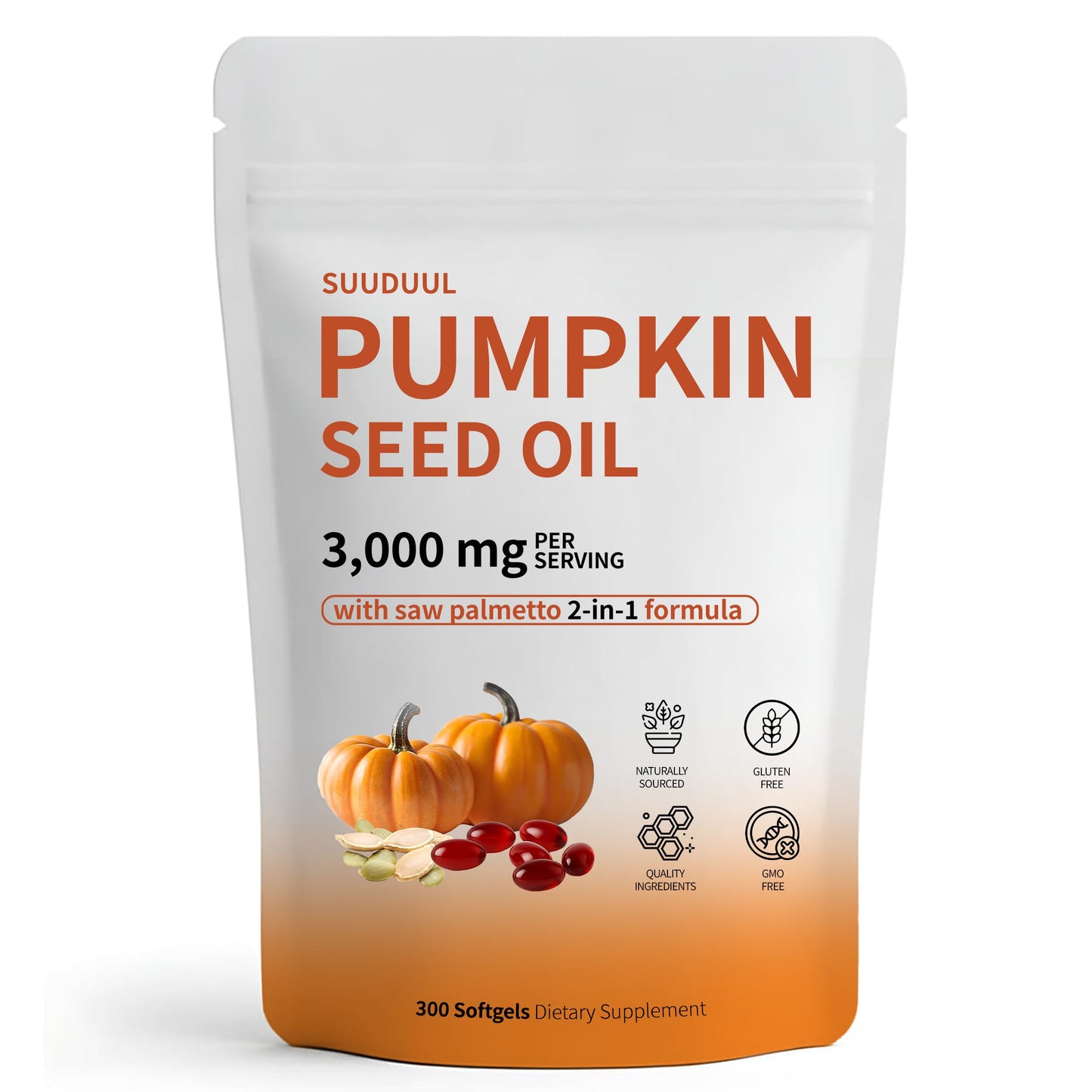 Pumpkin Seed Oil Capsules 300 Softgels | Hair Growth & Hormonal Balance