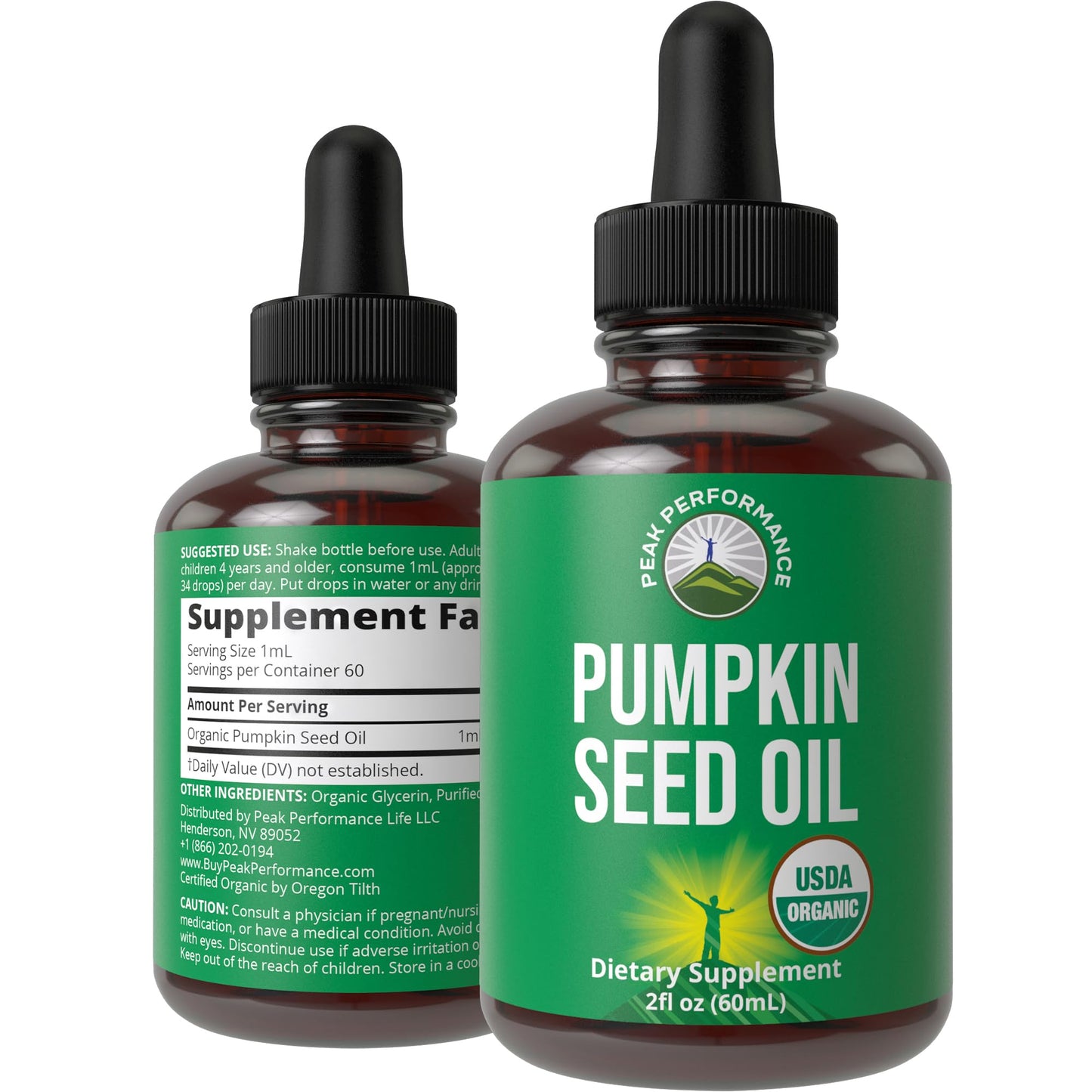 Pumpkin Seed Oil Drops – USDA Organic, Vegan, Gluten Free | Hair & Skin Health, Prostate Support