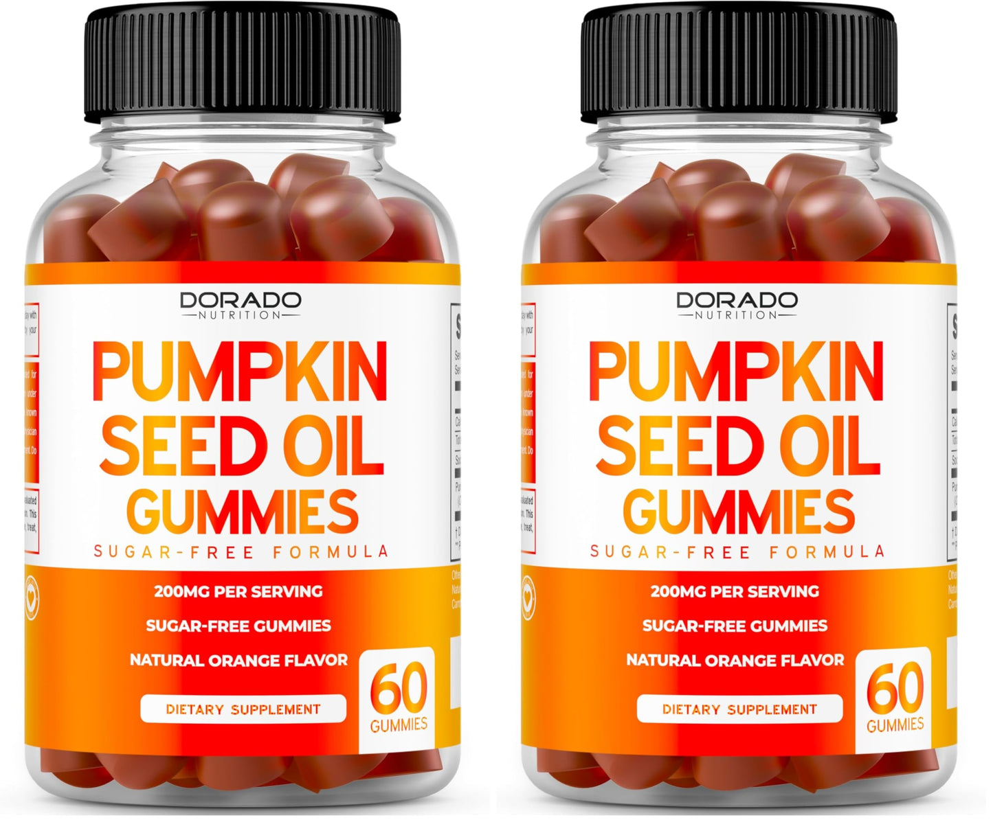 Pumpkin Seed Oil Gummies 4000mg Sugar Free Gummy Supplement with Pumpkin Seed Extract for Adults - Delicious Orange Flavor, Non GMO - Gluten Free, Vegan Supplement & USA Made (60 Capsules) (Pack of 2)