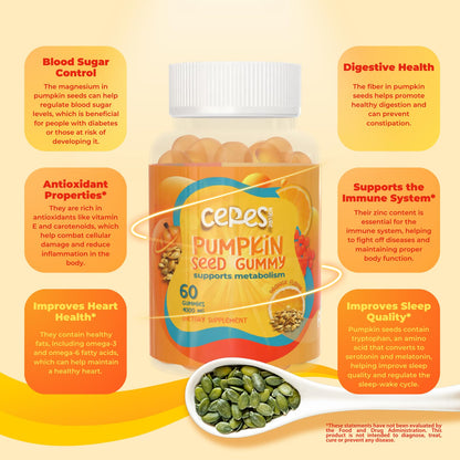 Pumpkin Seed Oil Gummies 4000mg – Hair Growth, Prostate & Urinary Health, Sugar-Free