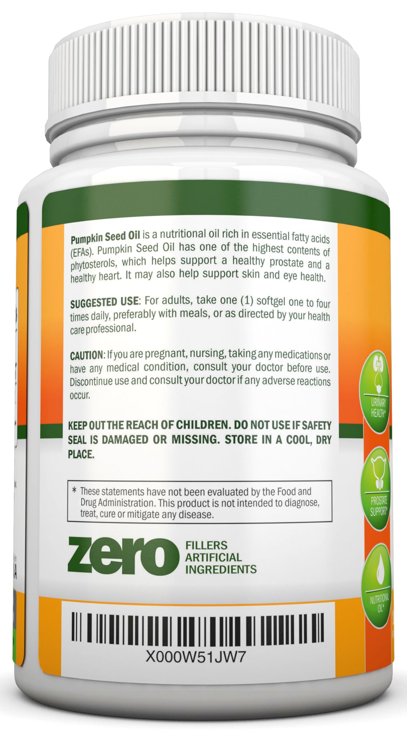 Pumpkin Seed Oil 1000MG - 180 Softgels | Cold-Pressed Natural