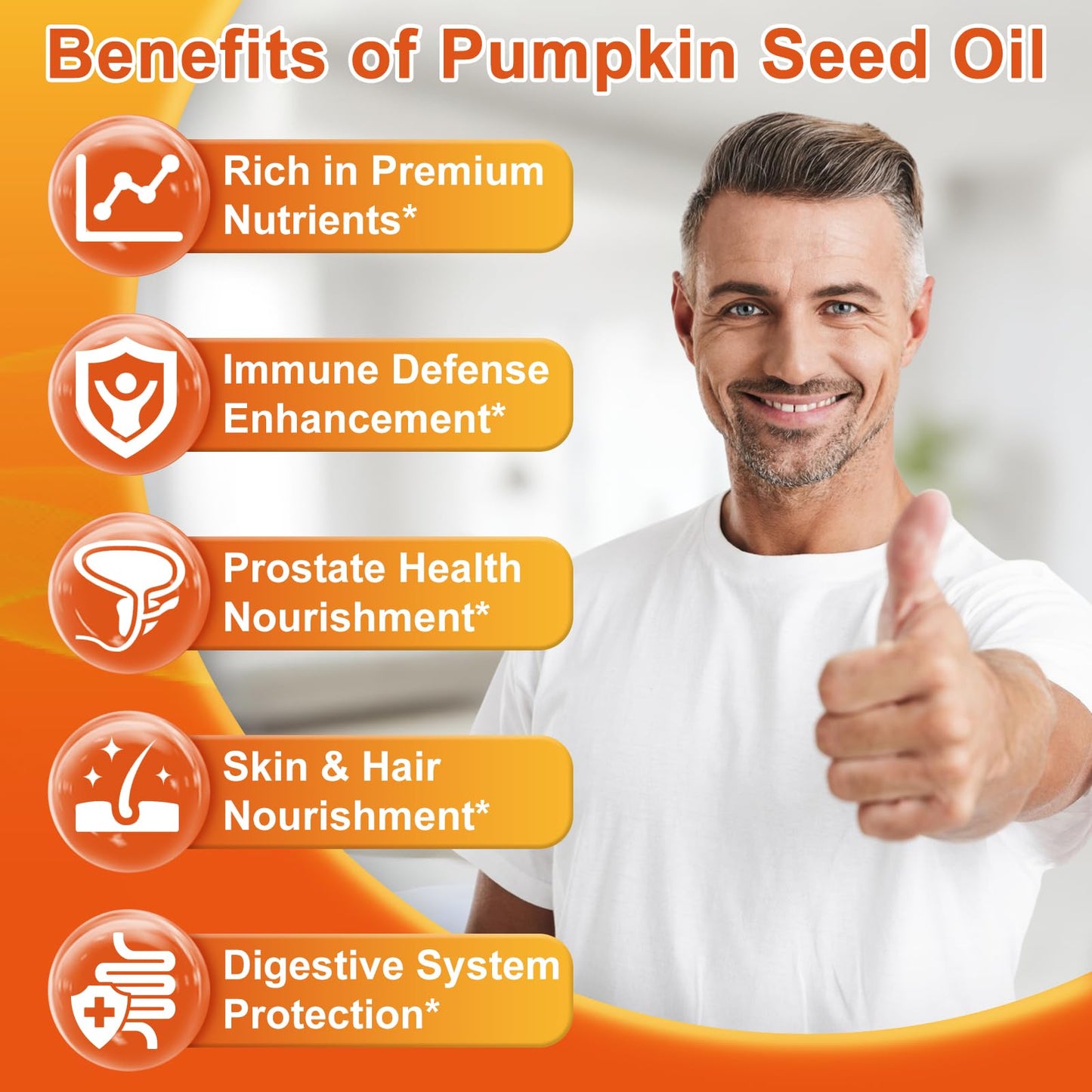 Pumpkin Seed Oil with Saw Palmetto 3500mg Softgels, 300ct, Cold-Pressed