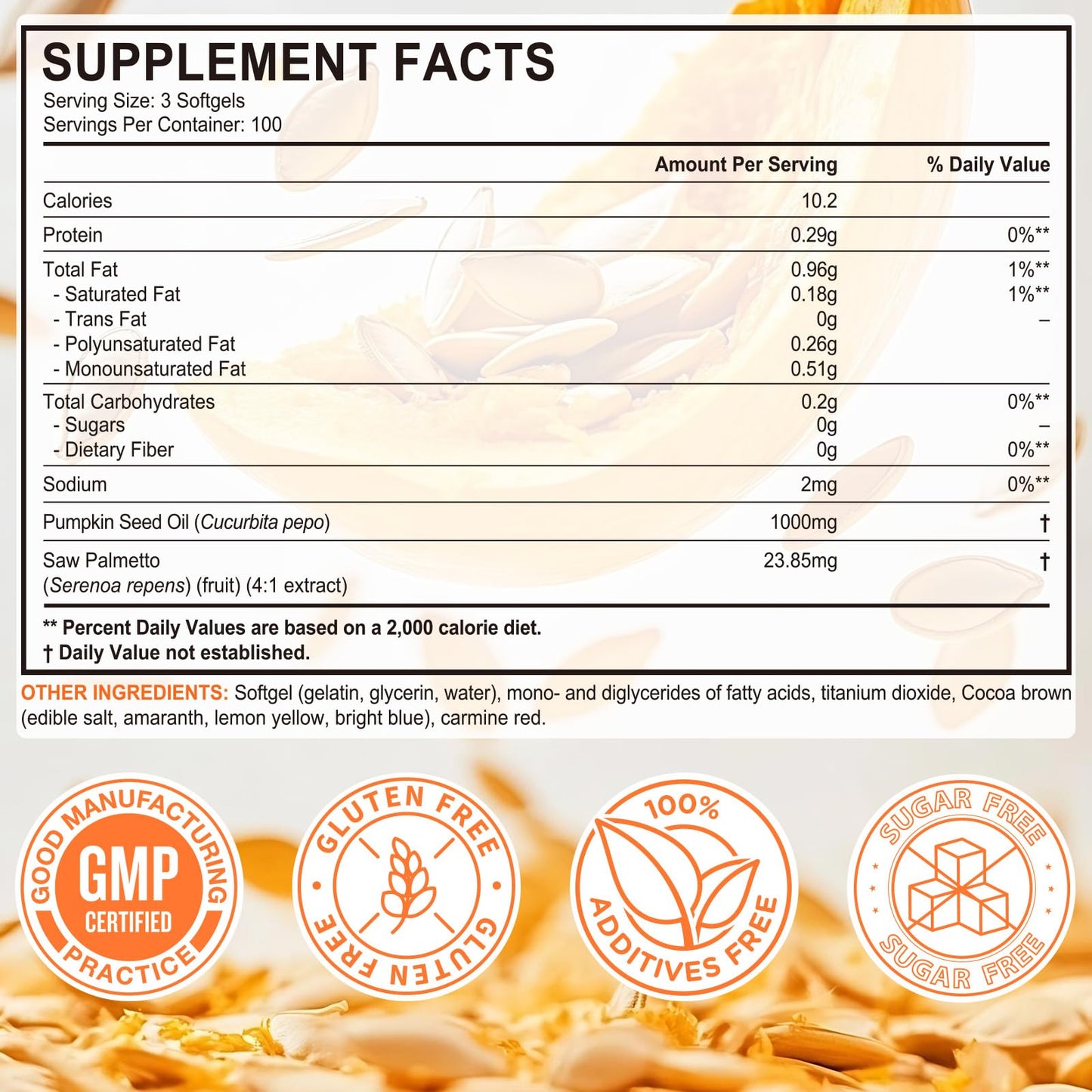 Pumpkin Seed Oil Softgels 300 Count – 1000mg per Serving with Saw Palmetto | Prostate, Urinary & Hair Health | Non-GMO