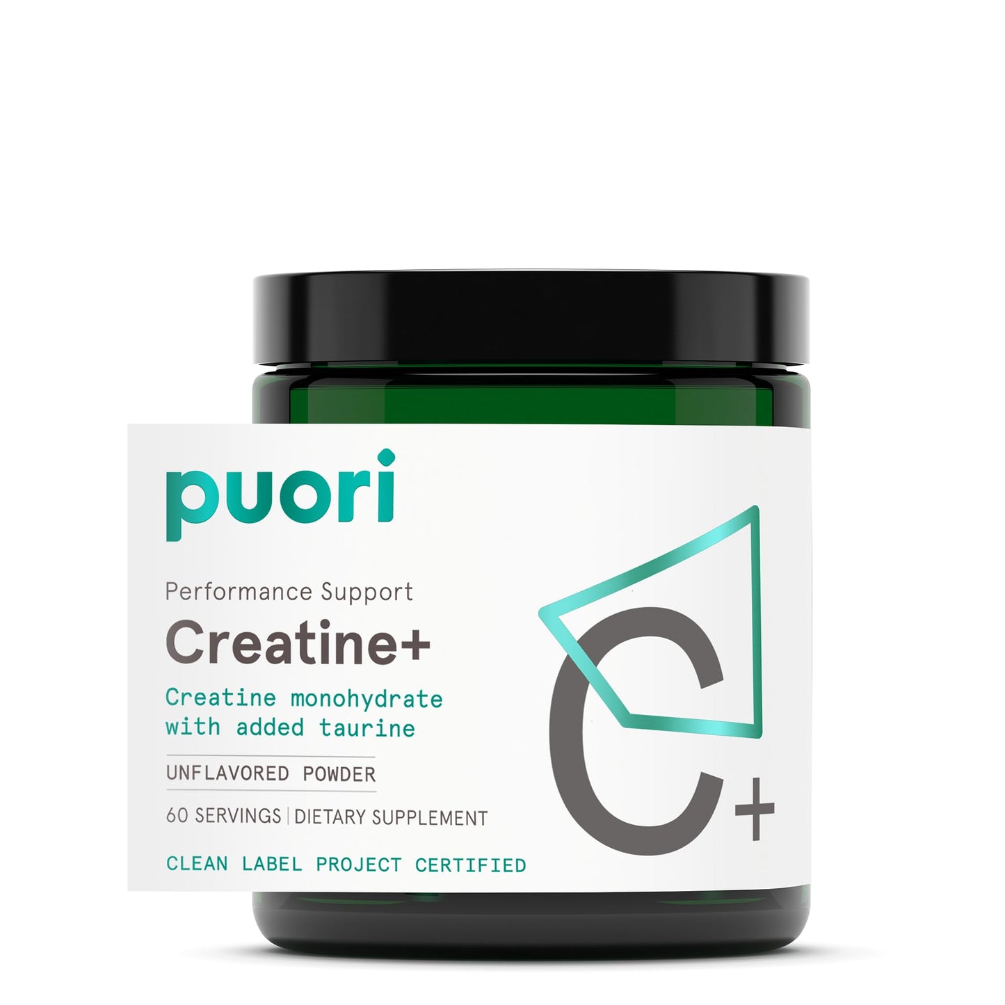 Puori Creatine Monohydrate Powder with Taurine - Unflavored Creatine, 60 Servings