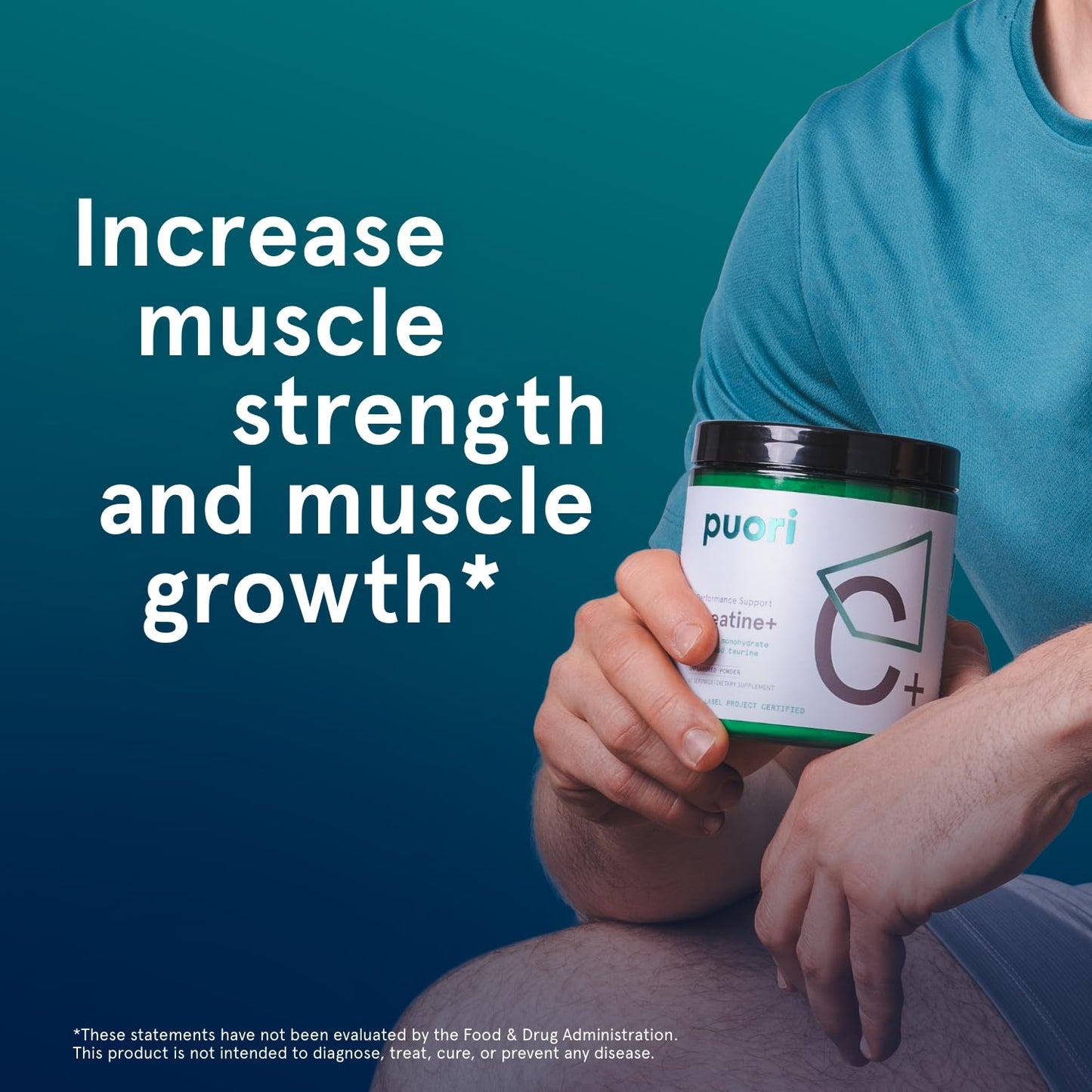 Puori Creatine Monohydrate Powder with Taurine - Unflavored Creatine, 60 Servings