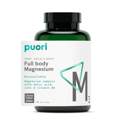 Puori Magnesium Complex: High Absorption Magnesium Taurinate & Gluconate, Zinc, B6 | Sleep & Muscle Recovery | 120 Vegan Capsules