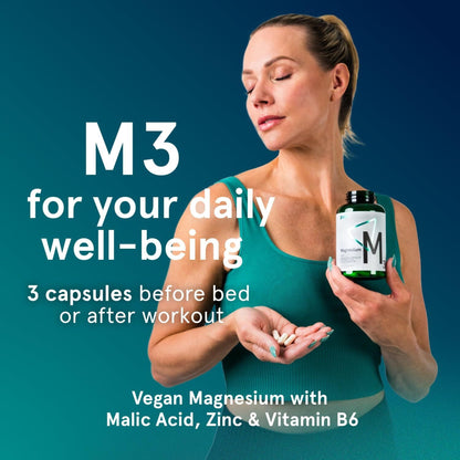 Puori Magnesium Complex: High Absorption Magnesium Taurinate & Gluconate, Zinc, B6 | Sleep & Muscle Recovery | 120 Vegan Capsules