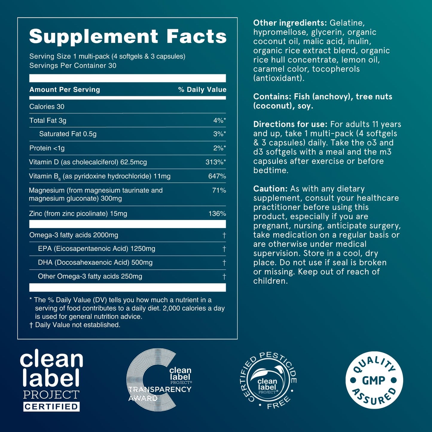 Puori P3 Health Essentials: Multivitamins for Men & Women – 30 Servings