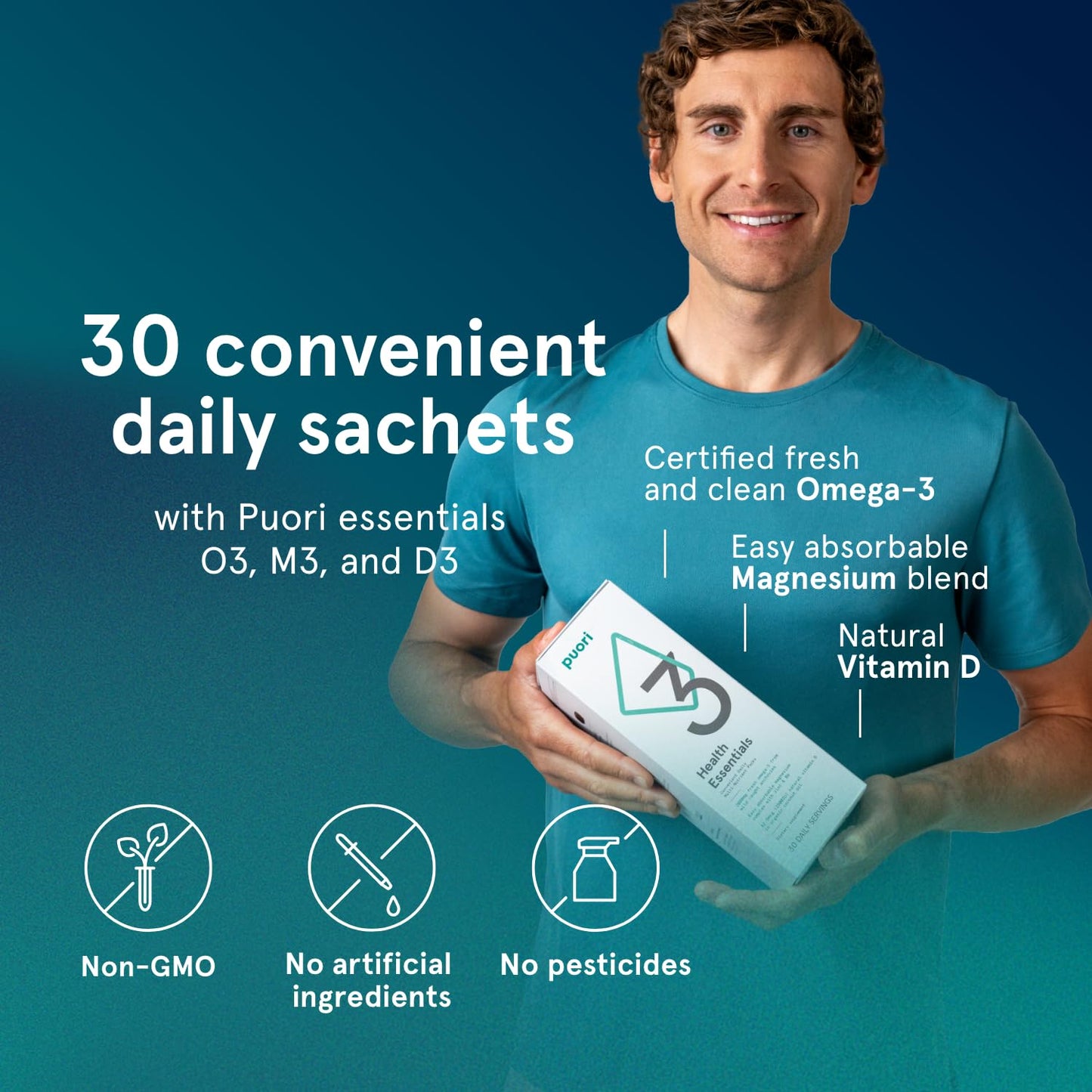 Puori P3 Health Essentials: Multivitamins for Men & Women – 30 Servings