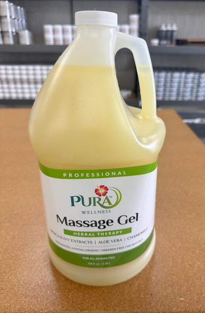 PURA 1st Wellness Professional Massage Gel with Arnica & Aloe Vera – 128oz Unscented, Hypoallergenic