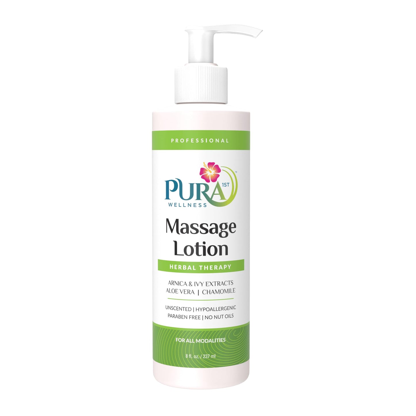 PURA 1st Wellness Professional Massage Lotion 8oz – Unscented, Hypoallergenic