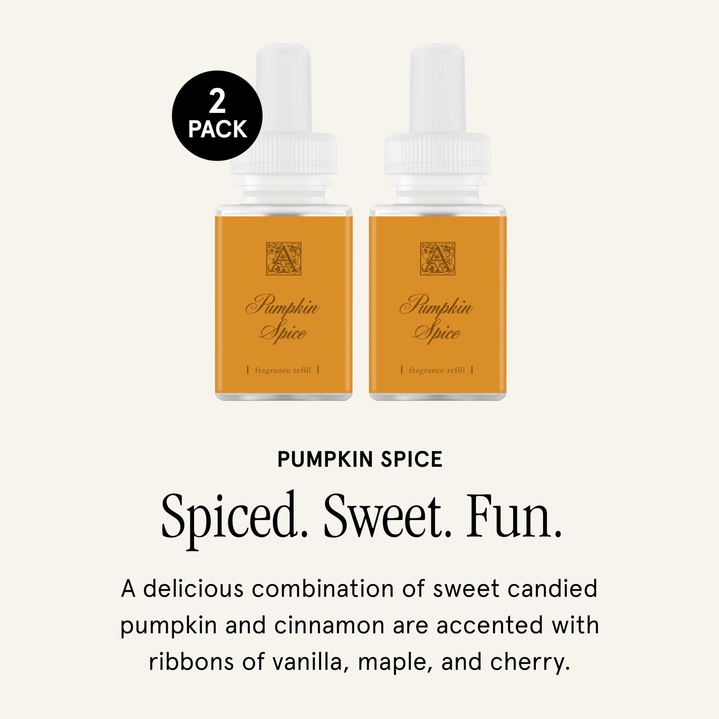 Pura & Aromatique Home Scent Refill - Pumpkin Spice, 2-Pack | 120-Hour Smart Diffuser Fragrance