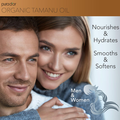 PURA D'OR 4 oz Organic Tamanu Oil – USDA Certified 100% Pure & Natural, Cold-Pressed