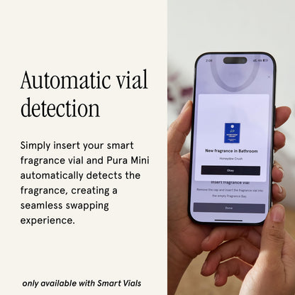 Pura Mini Smart Fragrance Diffuser for Small Spaces – Adjustable Smart Diffuser with LED & Vial Detection