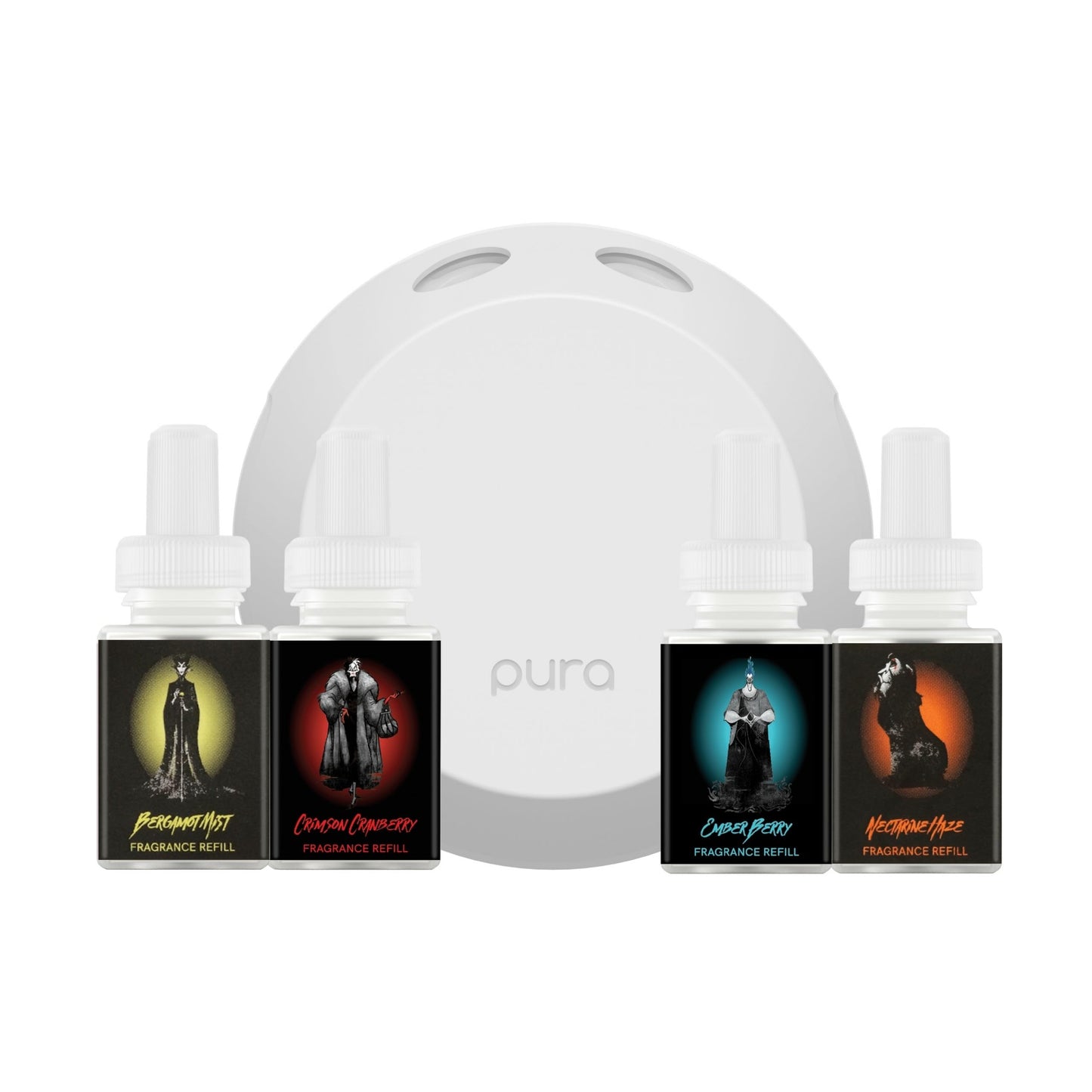 Pura 4 Smart Home Fragrance Starter Set – Cruella, Hades, Maleficent, Scar
