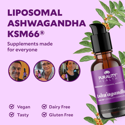PURALITY HEALTH Ashwagandha Liposomal Liquid - KSM-66, 2 fl oz, Chai