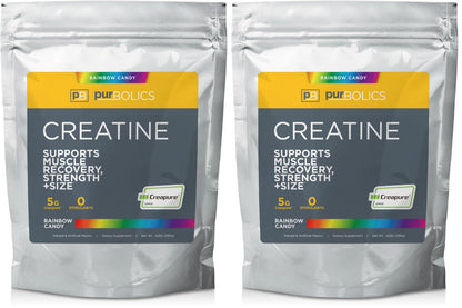 Purbolics Creapure Creatine Monohydrate Micronized 5 g – Rainbow Candy, 50 Servings per Pack (Pack of 2) | Elevate Workout Performance