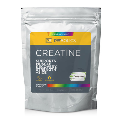 Purbolics Creapure Creatine Monohydrate 5g Micronized – Rainbow Candy (50 Servings)