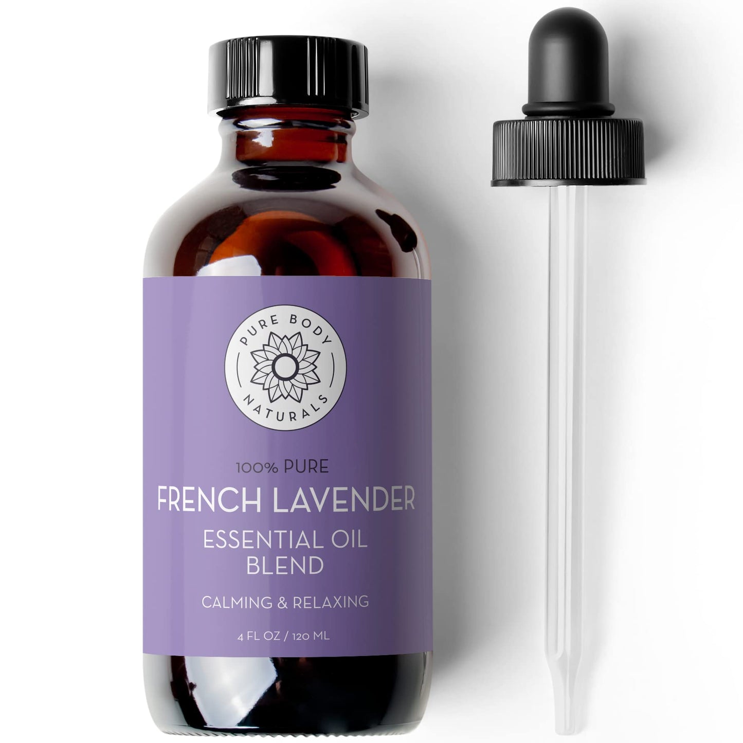 Pure Body Naturals French Lavender Essential Oil Blend - 4 oz | Aromatherapy, Soap Making & DIY Skincare