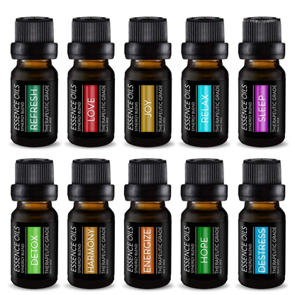 Pure Daily Care Aromatherapy Top 10 Essential Oil Synergy Blend Set – Therapeutic Grade – 10 x 10ml