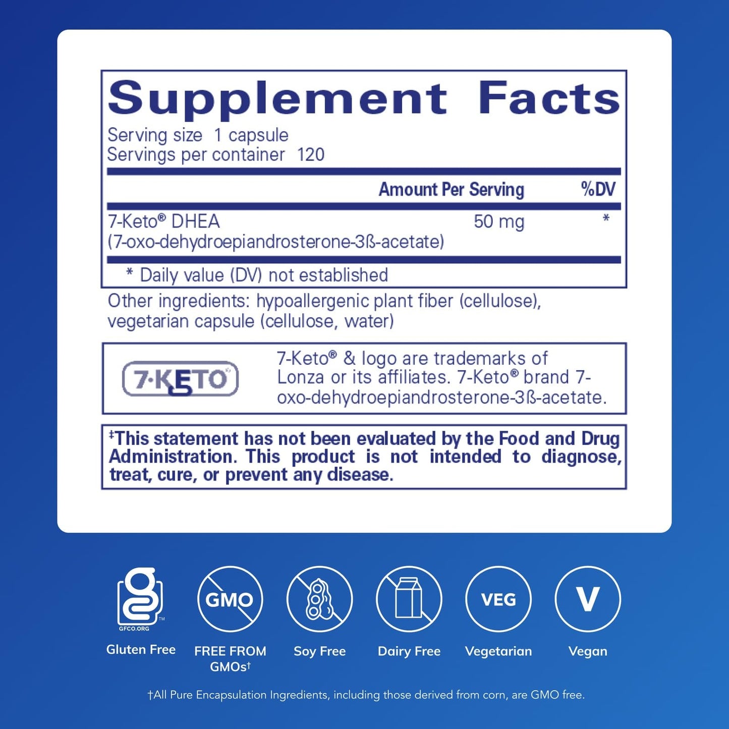 Pure Encapsulations 7-Keto DHEA 50 mg | Supports Thermogenesis & Healthy Body Composition | 120 Capsules