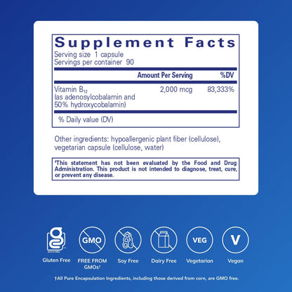 Pure Encapsulations Adenosyl/Hydroxy B12 90 Caps — Energy & Brain Support