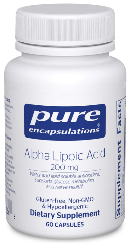 Pure Encapsulations Alpha Lipoic Acid 200 mg - 60 Vegan Capsules | Antioxidant & Metabolic Support