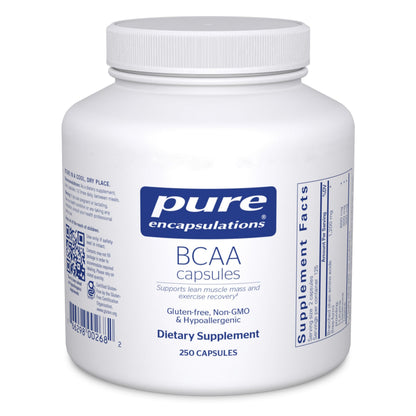 Pure Encapsulations BCAA Capsules – Hypoallergenic BCAA for Muscle Function During Exercise | 250 Capsules