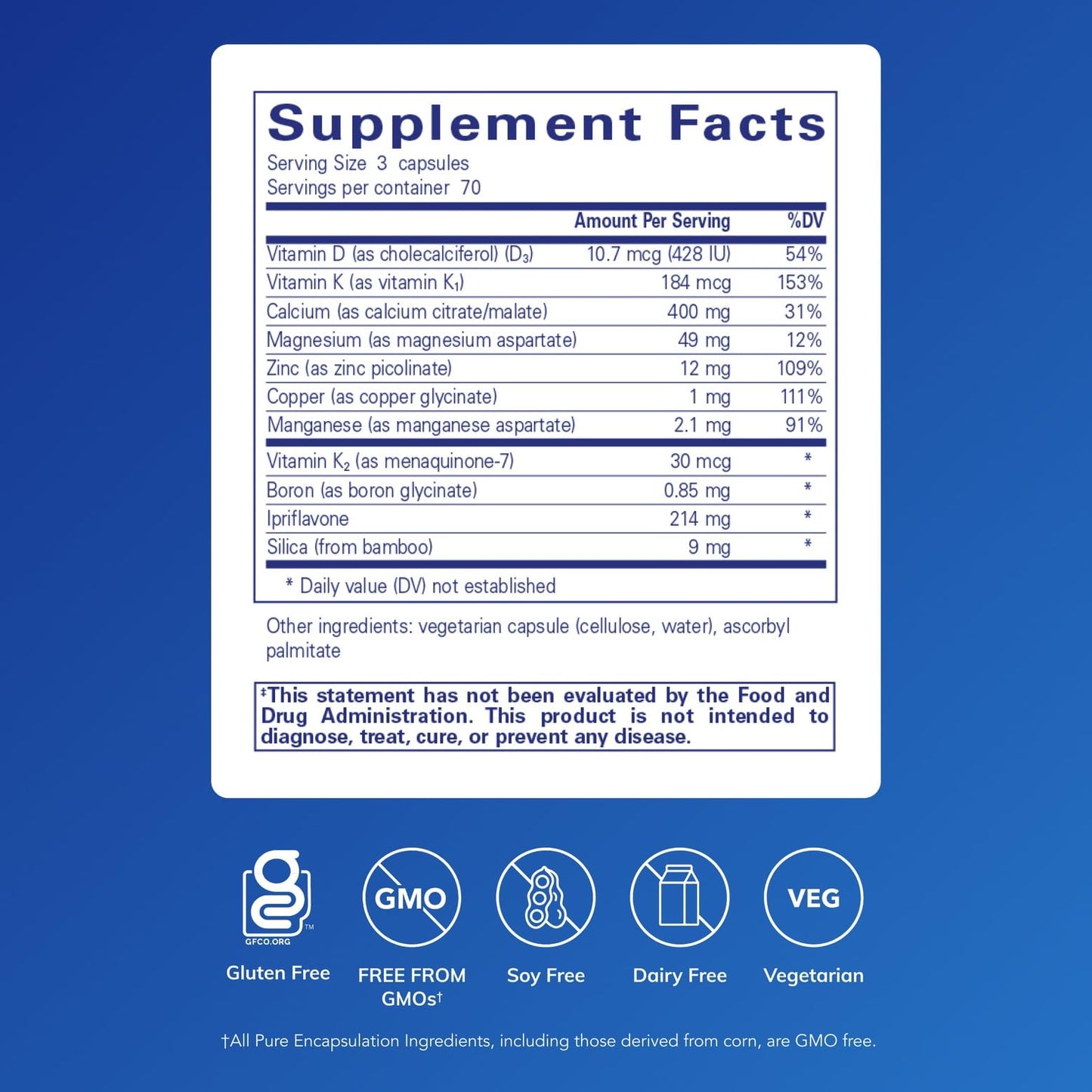 Pure Encapsulations +Cal+ with Ipriflavon – Skeletal Support Calcium & Mineral Supplement | 210 Capsules