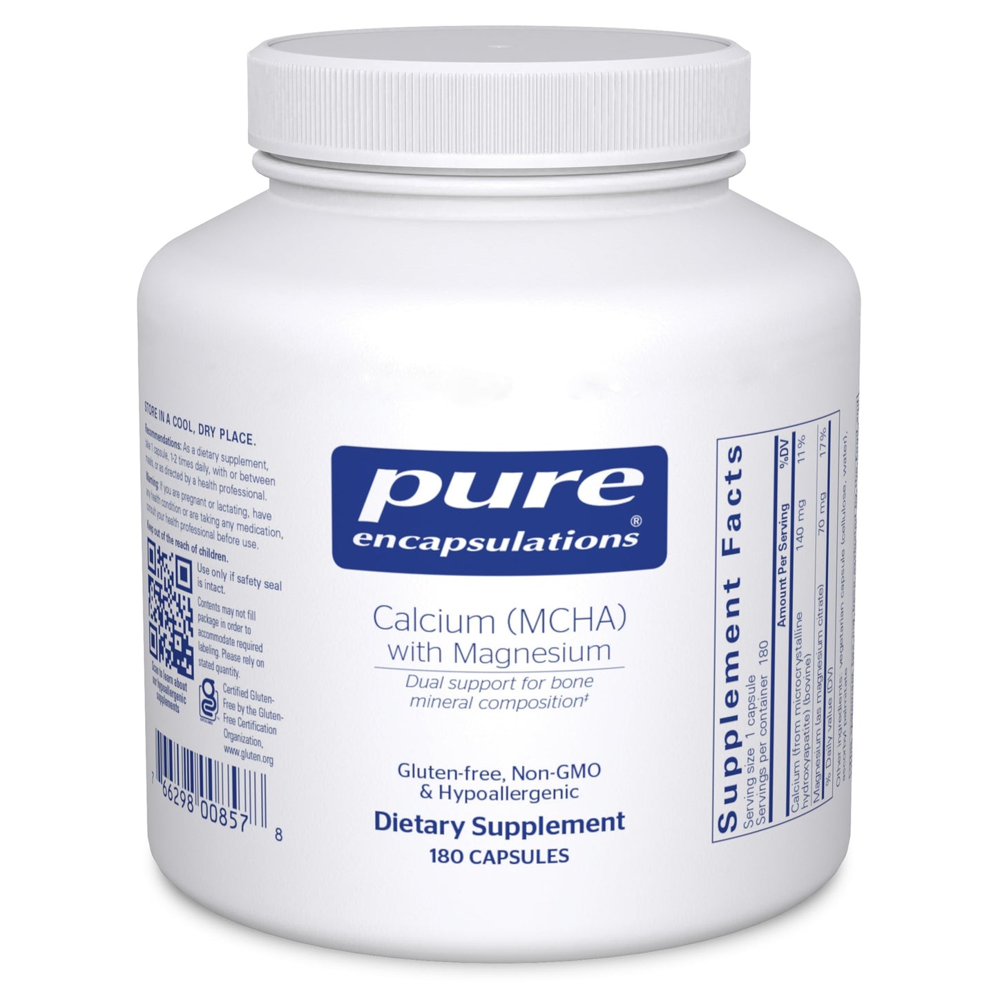 Calcium MCHA with Magnesium | Bone Support | 180 Capsules