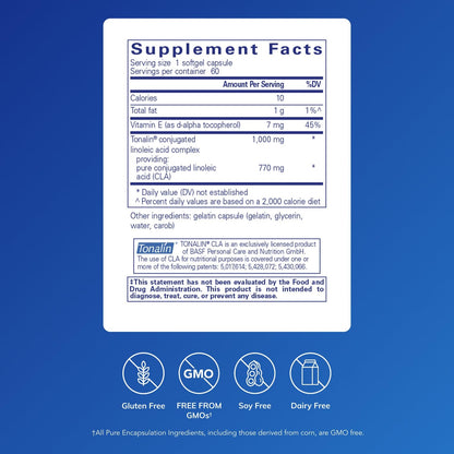 Pure Encapsulations CLA (Conjugated Linoleic Acid) 1,000 mg | Supports Healthy Body Composition with Exercise* | 60 Softgel Capsules
