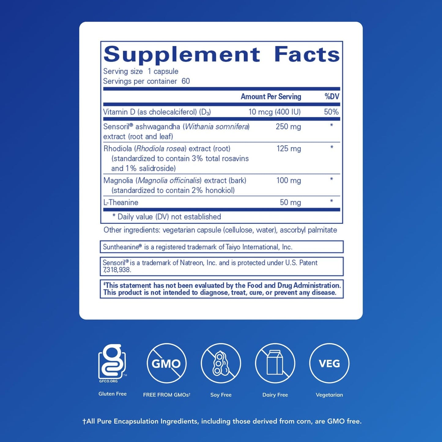 Pure Encapsulations Cortisol Calm with Ashwagandha & L-Theanine — Stress Support & Restful Sleep (60 Capsules)