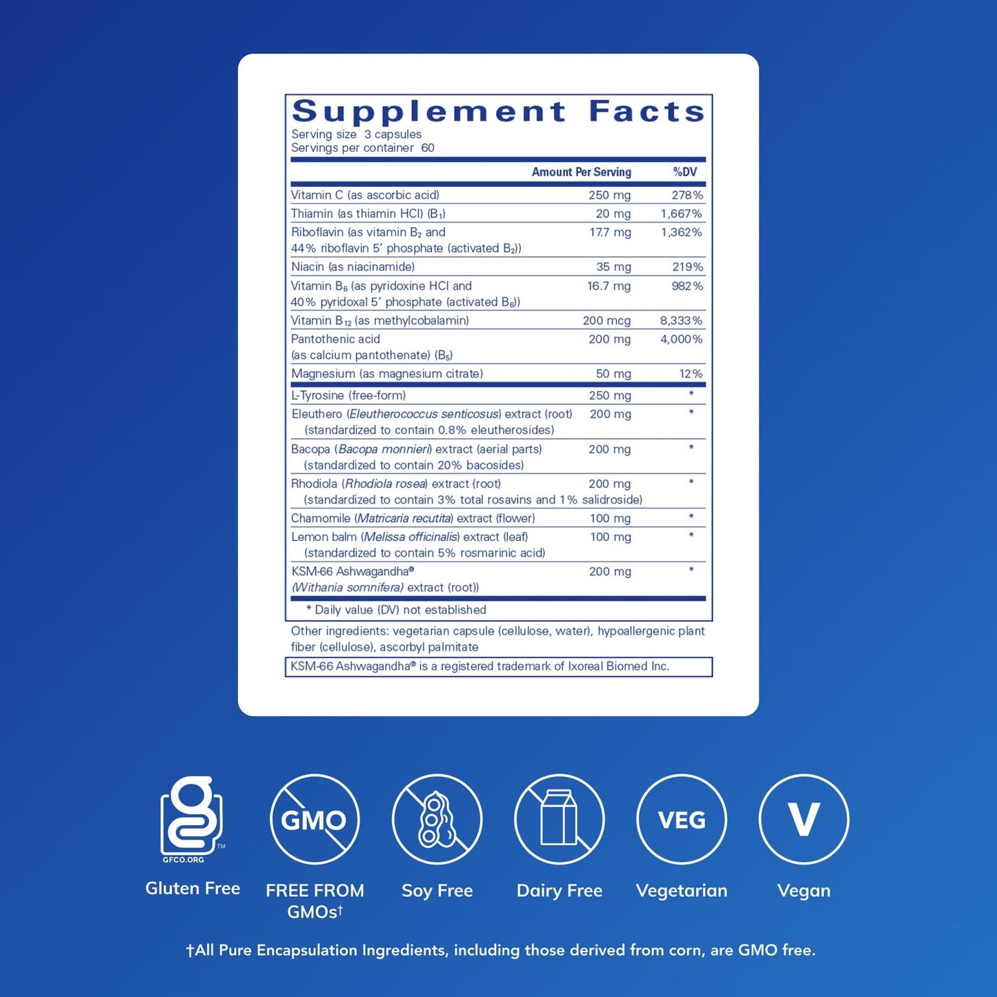 Pure Encapsulations Daily Stress Formula - Relaxation & Cognitive Support, 180 Capsules