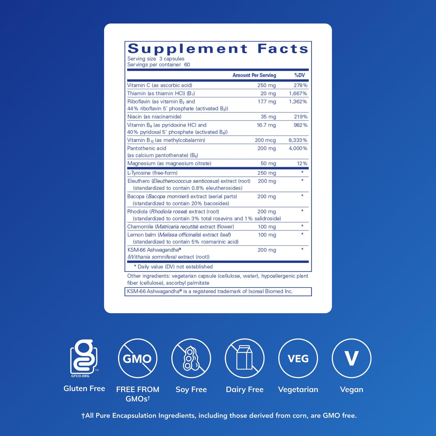 Pure Encapsulations Daily Stress Formula - Relaxation & Cognitive Support, 180 Capsules