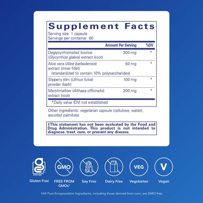 Pure Encapsulations DGL Plus – Gut Health Supplement | 60 Capsules