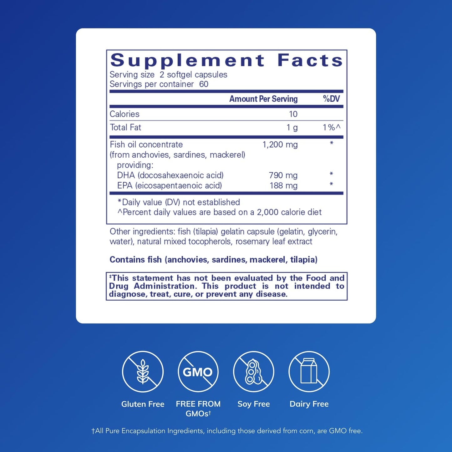 Pure Encapsulations DHA Ultimate | Eco-Friendly CO2 DHA Fish Oil Concentrate | 120 Softgel Capsules