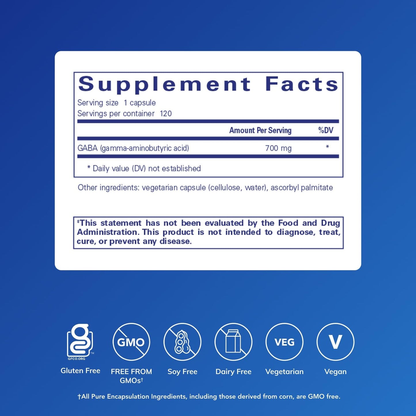 Pure Encapsulations GABA – Relaxation & Stress Support, 120 Capsules