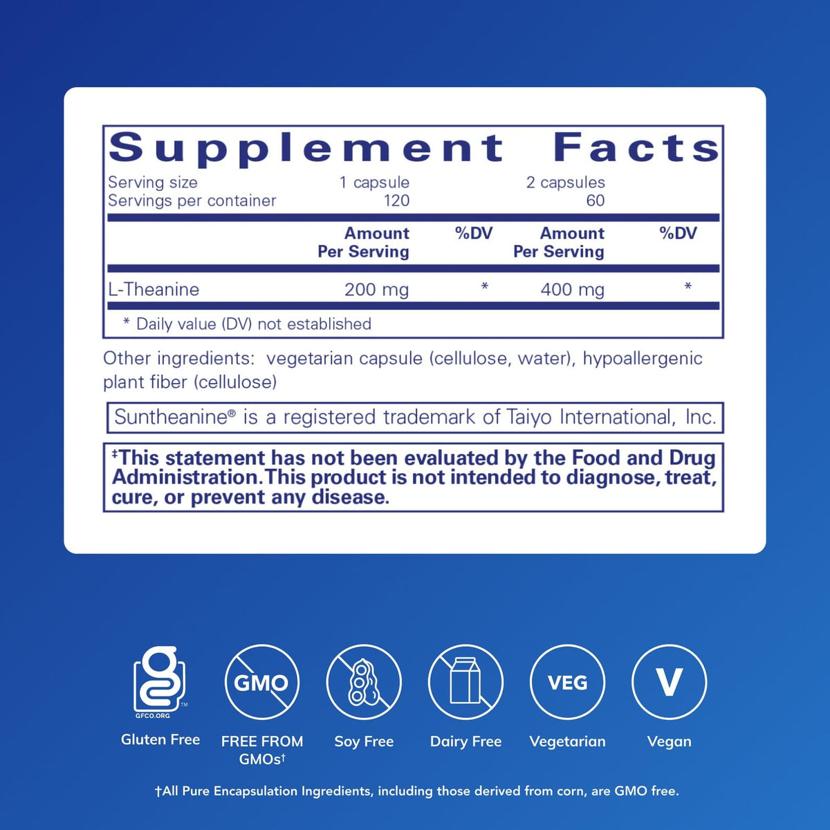 Pure Encapsulations L-Theanine – Relaxation & Stress Support – 120 Capsules