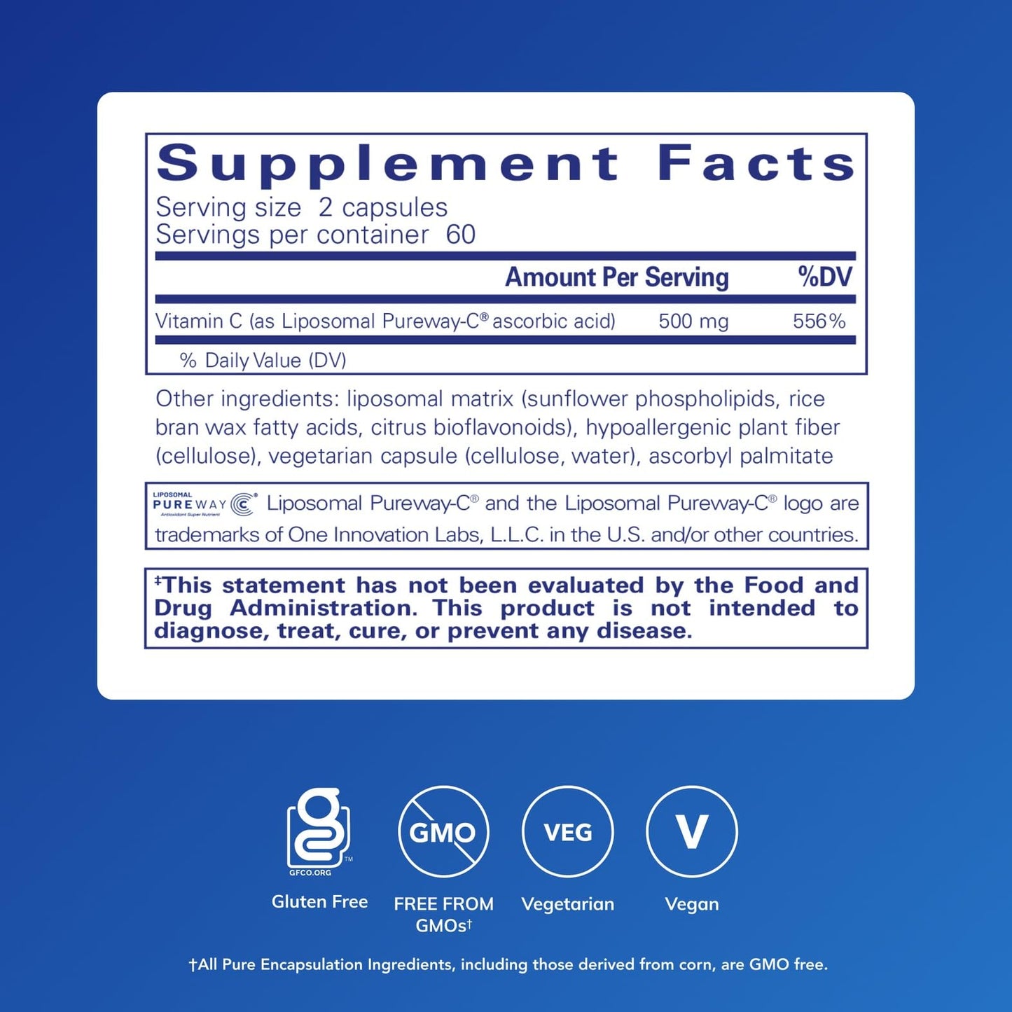 Pure Encapsulations Liposomal Vitamin C – Immune Support (120 Capsules)