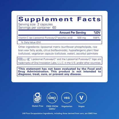 Pure Encapsulations Liposomal Vitamin C – Immune Support (120 Capsules)