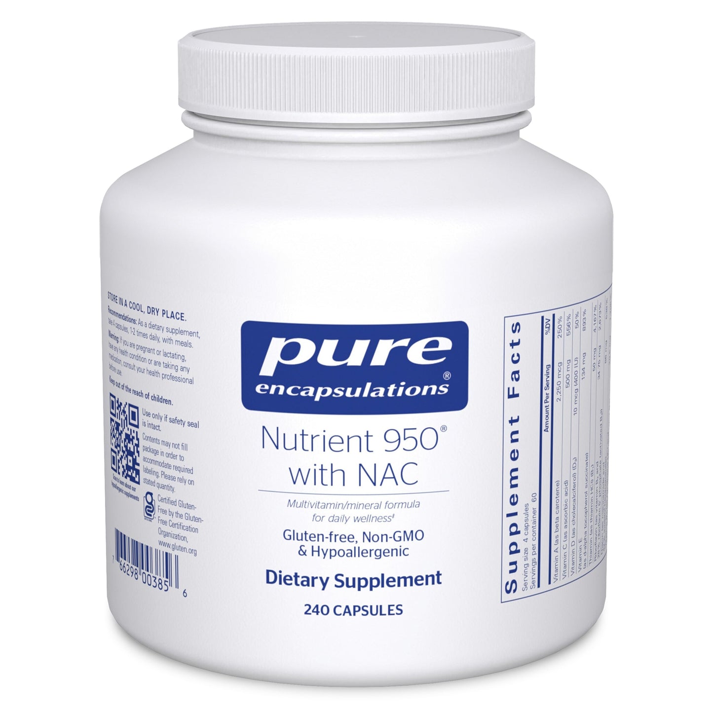 Pure Encapsulations Nutrient 950 with NAC | Immune Support & Daily Wellness | 240 Capsules