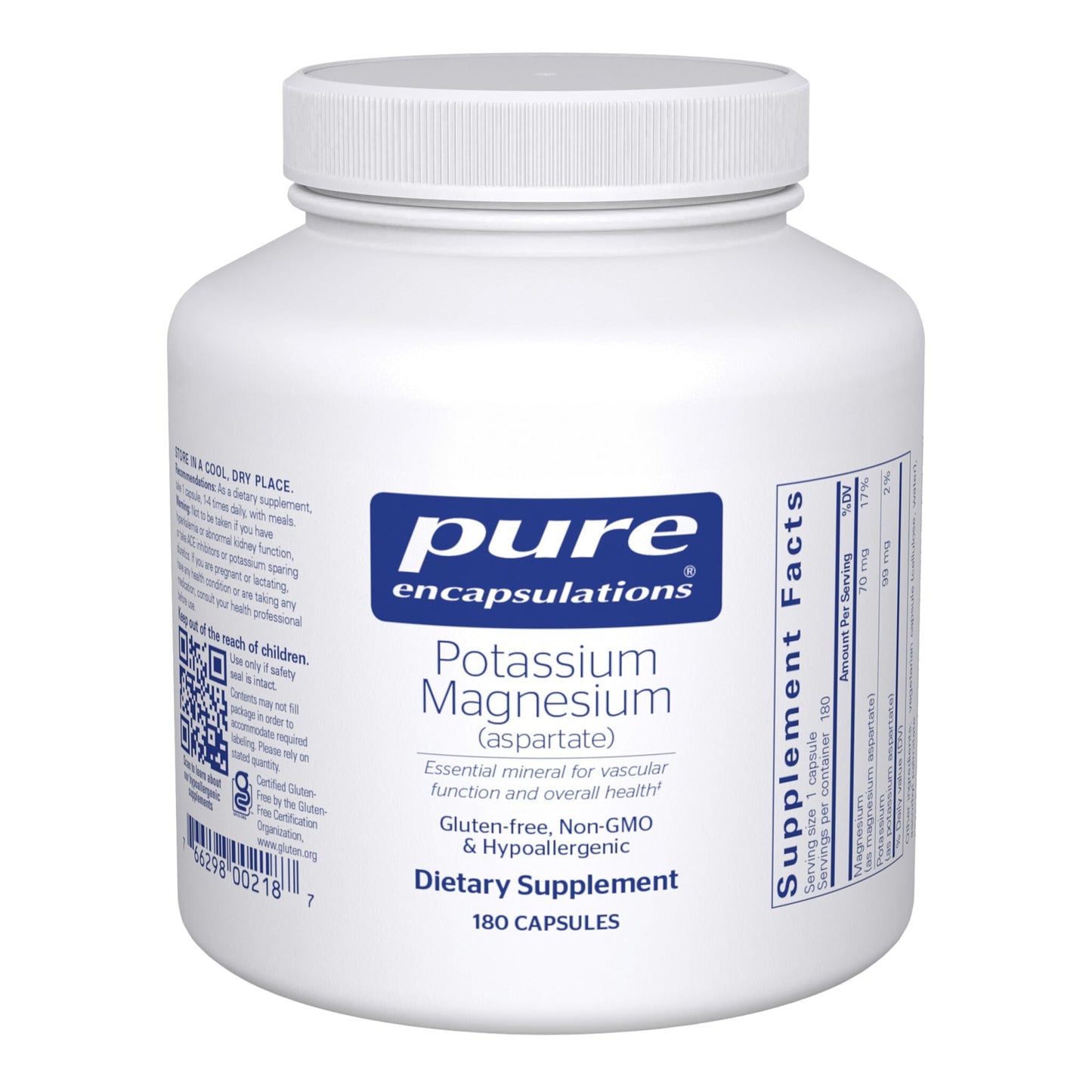 Pure Encapsulations Potassium Magnesium (Aspartate) | Heart, Muscle & Nerve Health | 180 Capsules