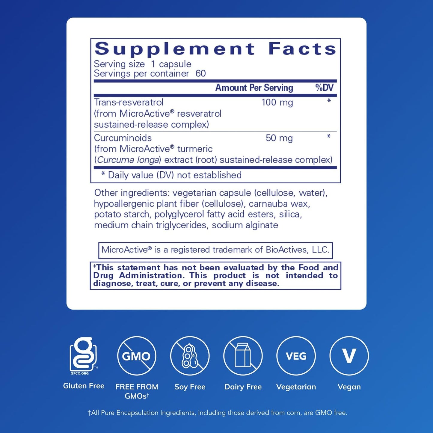 ResCu-SR by Pure Encapsulations – Hypoallergenic Longevity, Cardio & Neurological Support | 60 Capsules