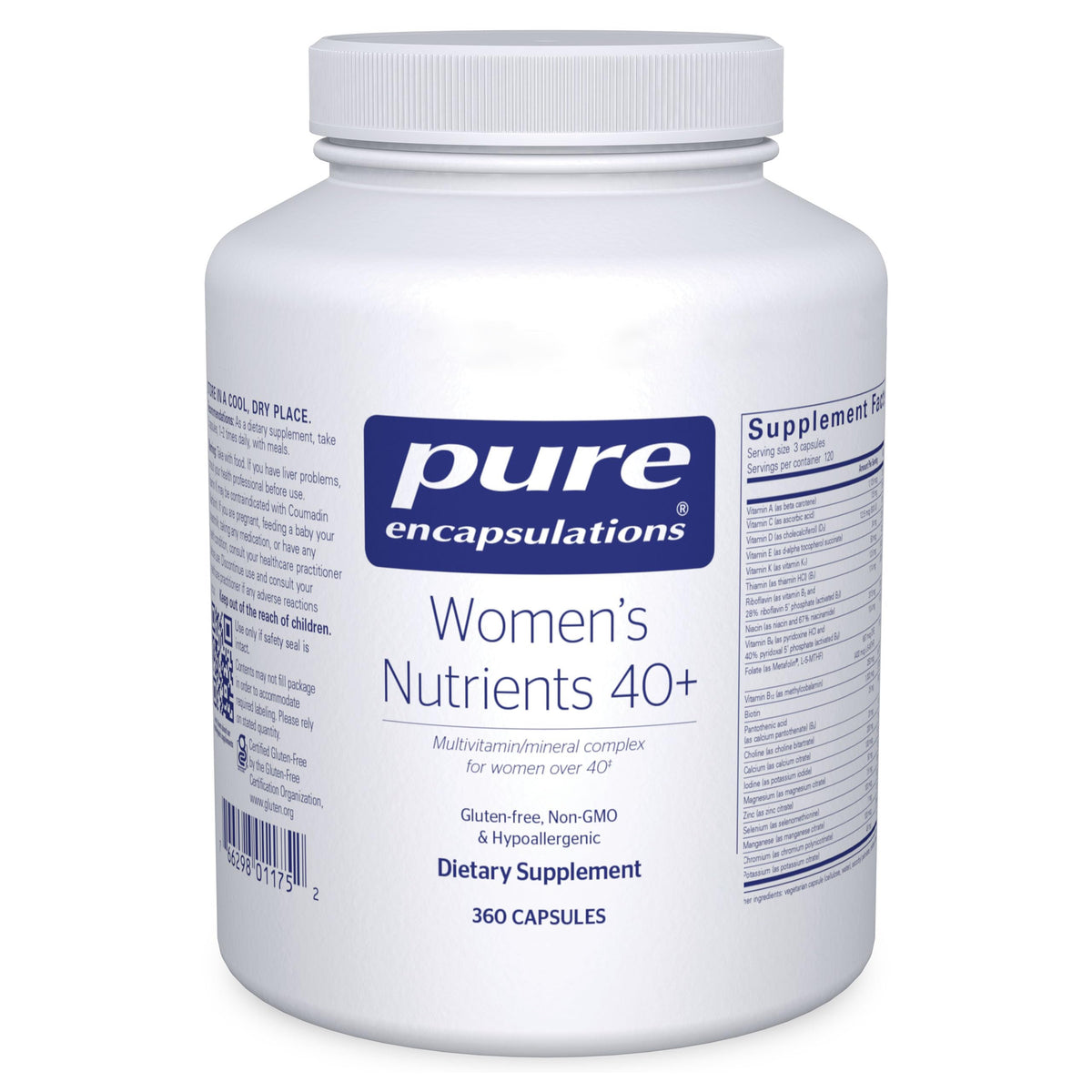 Pure Encapsulations Women's Nutrients 40+ – Multivitamin for Women Over 40 | Urinary Tract, Breast & Eye Health Support | 360 Capsules