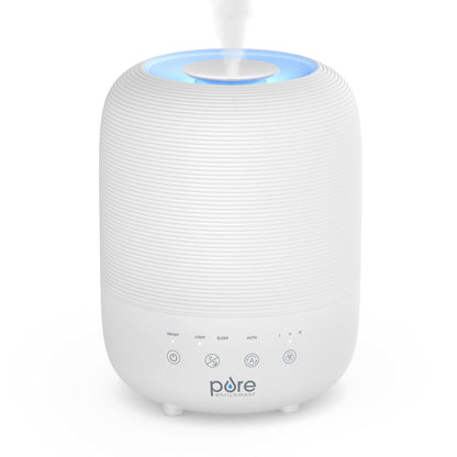Pure Enrichment HUME Sense Top Fill Humidifier – 3L Tank, Auto Humidity Sensor, Night Light