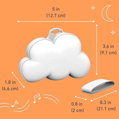 Pure Enrichment PureBaby Cloud Portable Sound Machine & Night Light, 15 Sounds, Battery-Operated, Travel-Friendly