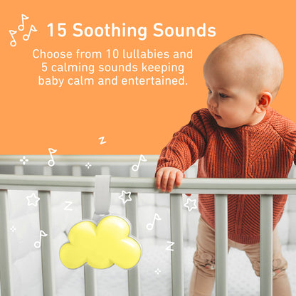 Pure Enrichment PureBaby Cloud Portable Sound Machine & Night Light, 15 Sounds, Battery-Operated, Travel-Friendly