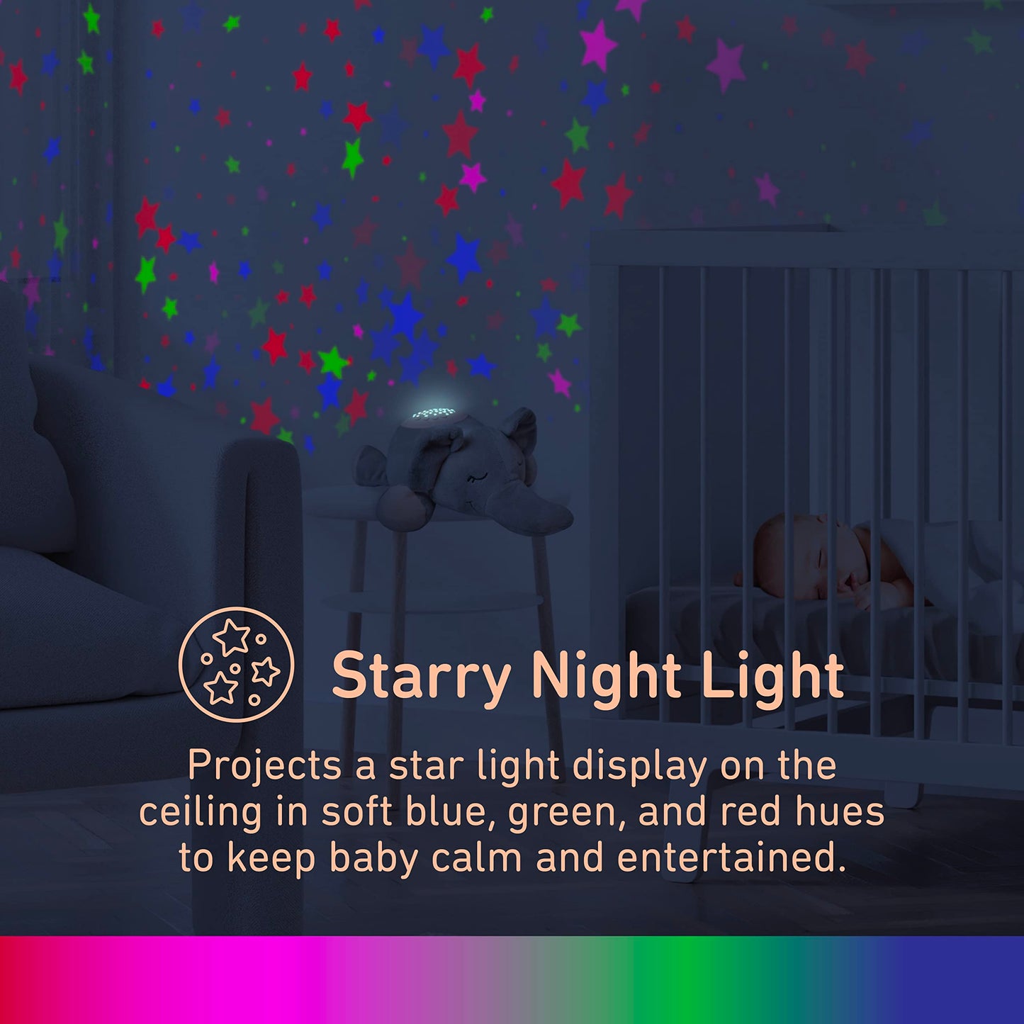 Pure Enrichment PureBaby Sound Sleepers: Portable Baby Sound Machine & Star Projector
