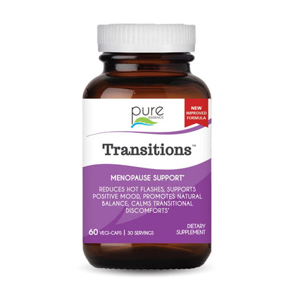 Pure Essence Labs Transitions: Natural Menopause Relief for Women | Hormone Balance & Hot Flashes, 60 Capsules