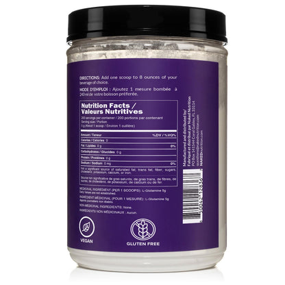 Pure L-Glutamine – Made in the USA, 1000g (200 Servings) – Vegan, Non-GMO, Gluten & Soy Free